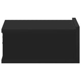 Floating Nightstand Black 40x30x15 cm Engineered Wood - Close-Up Angle