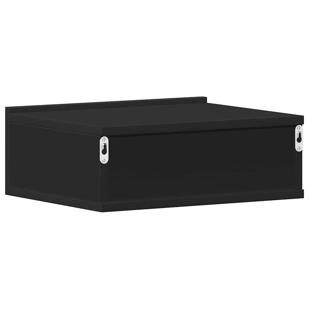 Floating Nightstand Black 40x30x15 cm Engineered Wood