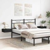 Floating Nightstands 2 pcs Black 40x30x15 cm Engineered Wood - Side View