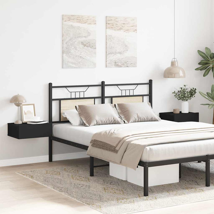 Floating Nightstands 2 pcs Black 40x30x15 cm Engineered Wood