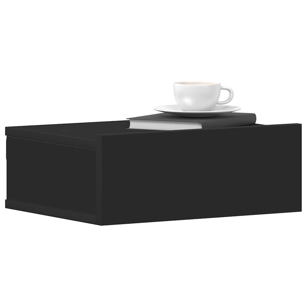 Floating Nightstands 2 pcs Black 40x30x15 cm Engineered Wood