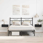 Floating Nightstands 2 pcs Black 40x30x15 cm Engineered Wood