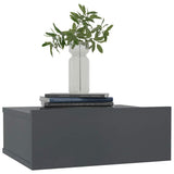 Floating Nightstand Grey 40x30x15 cm Engineered Wood - Side View