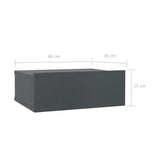 Floating Nightstand Grey 40x30x15 cm Engineered Wood - Close-Up Angle