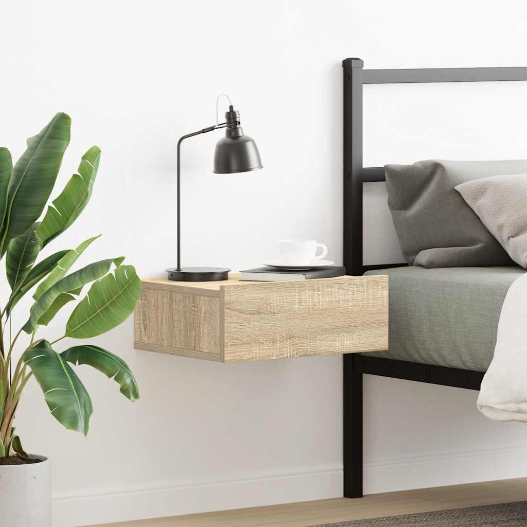 Floating Nightstand Sonoma Oak 40x30x15 cm Engineered Wood