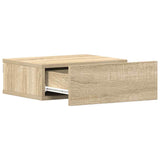 Floating Nightstands 2 pcs Sonoma Oak 40x30x15 cm Engineered Wood - Rear View