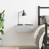 Floating Nightstand Concrete Grey 40x30x15 cm Engineered Wood - Side View
