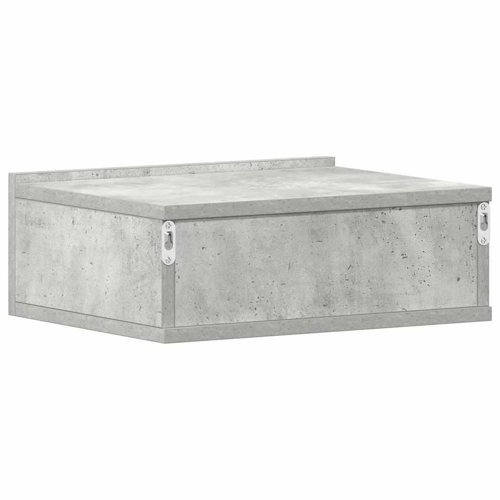 Floating Nightstand Concrete Grey 40x30x15 cm Engineered Wood