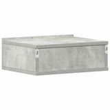 Floating Nightstand Concrete Grey 40x30x15 cm Engineered Wood - Low Angle