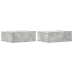 Floating Nightstands 2 pcs Concrete Grey 40x30x15 cm