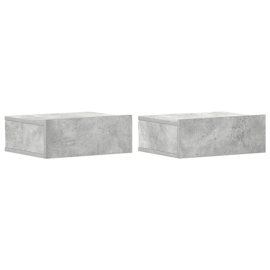 Floating Nightstands 2 pcs Concrete Grey 40x30x15 cm