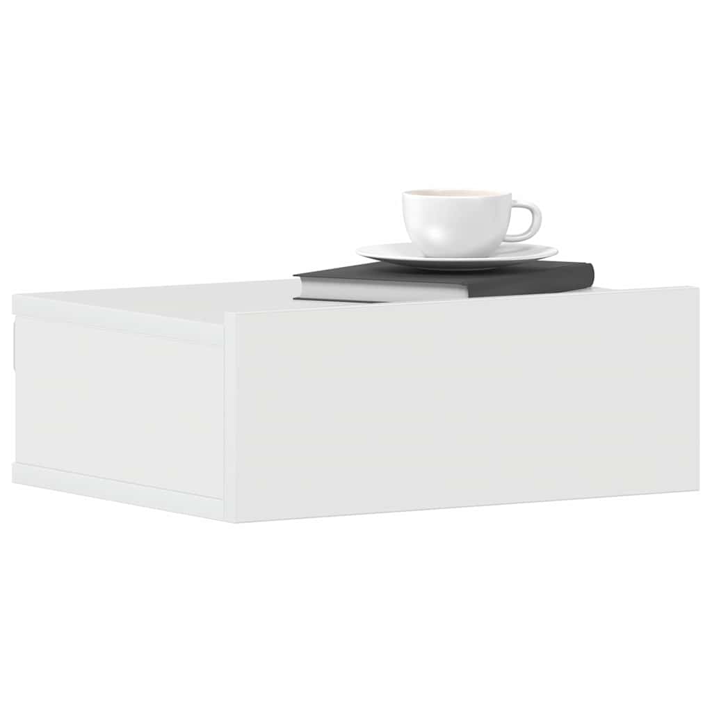 Floating Nightstand High Gloss White 40x30x15 cm Engineered Wood