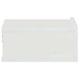 Floating Nightstand High Gloss White 40x30x15 cm Engineered Wood - Close-Up Angle