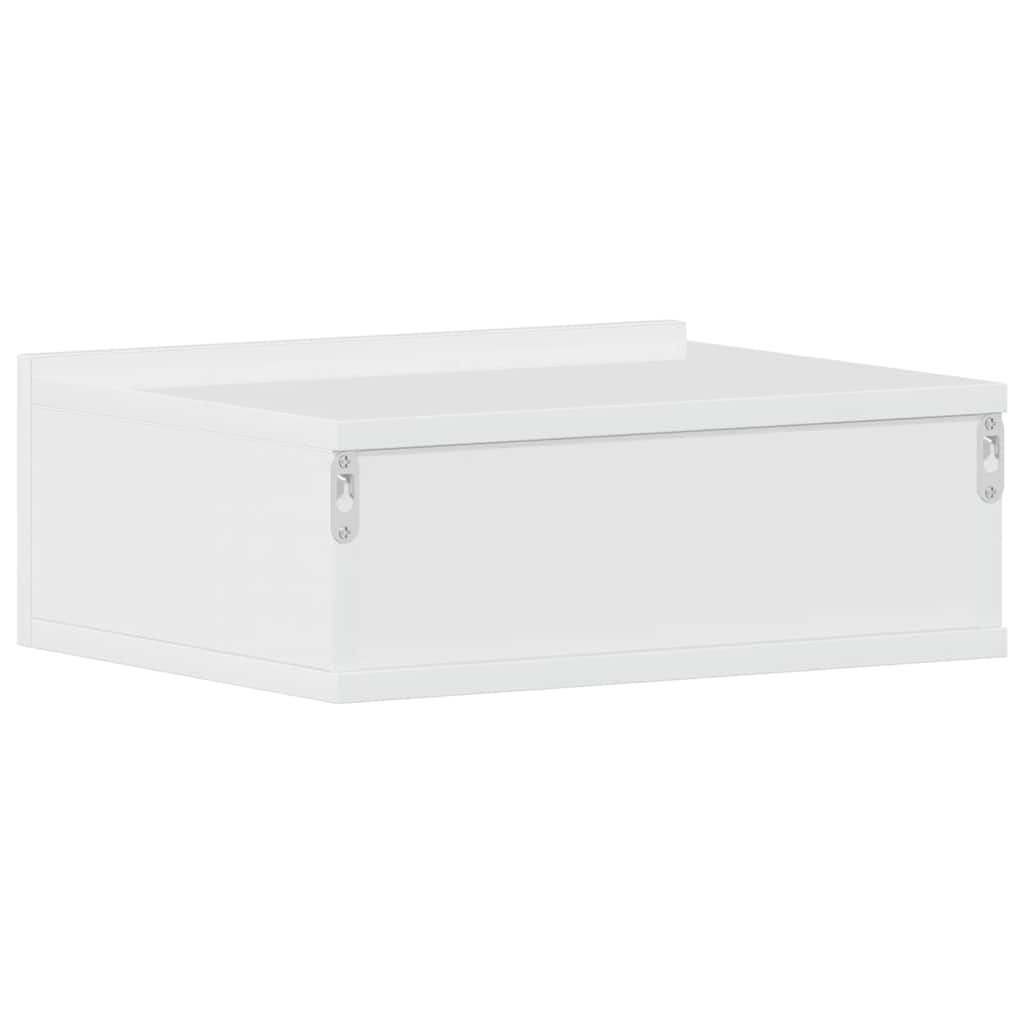 Floating Nightstand High Gloss White 40x30x15 cm Engineered Wood