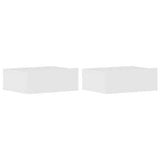 Floating Nightstands 2 pcs High Gloss White 40x30x15 cm Engineered Wood - Front View
