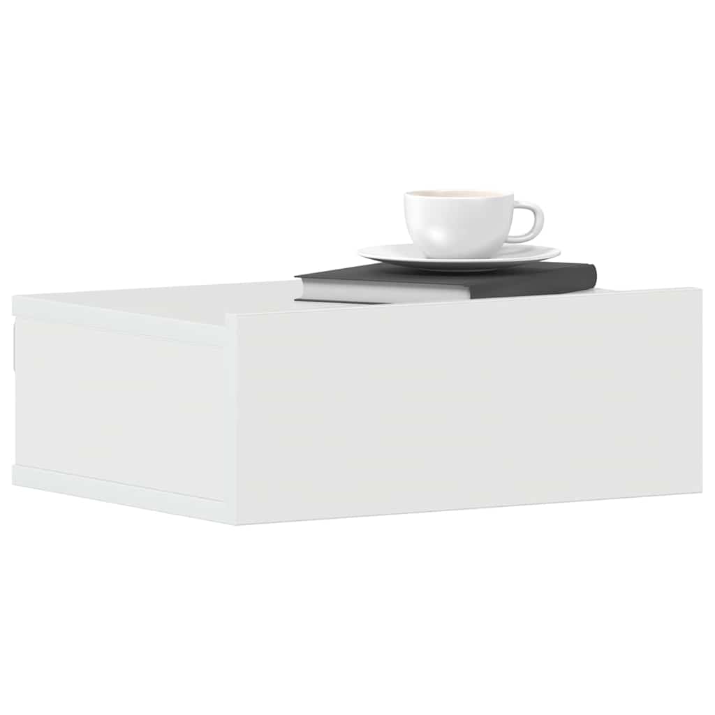 Floating Nightstands 2 pcs High Gloss White 40x30x15 cm Engineered Wood