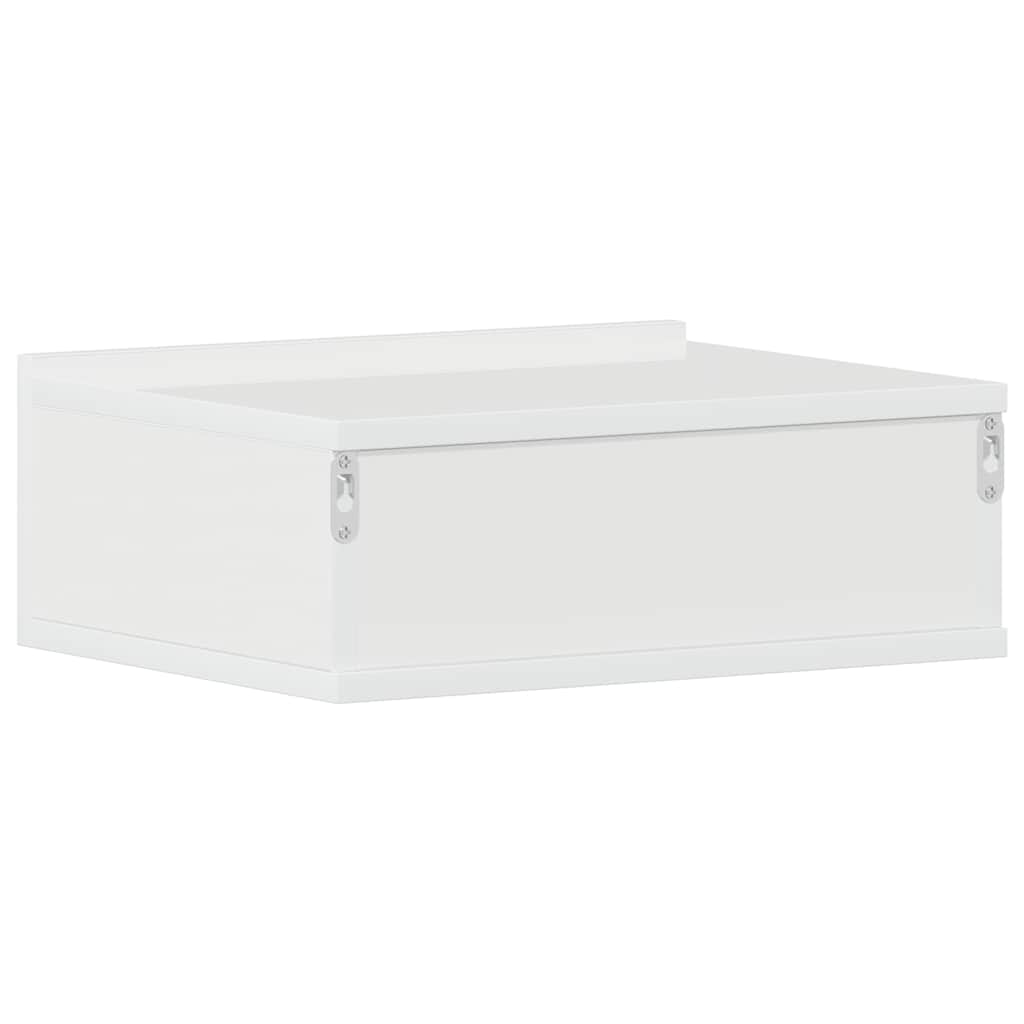 Floating Nightstands 2 pcs High Gloss White 40x30x15 cm Engineered Wood