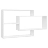 Wall Shelves White 104x20x58.5 cm Engineered Wood - Front View