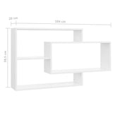 Wall Shelves White 104x20x58.5 cm Engineered Wood - Rear View