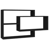 Wall Shelves Black 104x20x58.5 cm Engineered Wood - Front View