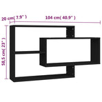 Wall Shelves Black 104x20x58.5 cm Engineered Wood
