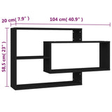 Wall Shelves Black 104x20x58.5 cm Engineered Wood - Rear View