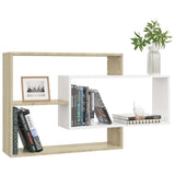 Wall Shelves White and Sonoma Oak 104x20x58.5 cm Engineered Wood - Side View