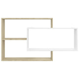Wall Shelves White and Sonoma Oak 104x20x58.5 cm Engineered Wood - Top-Down View