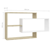 Wall Shelves White and Sonoma Oak 104x20x58.5 cm Engineered Wood - Rear View