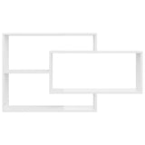 Wall Shelves High Gloss White 104x20x58.5 cm Engineered Wood - Top-Down View