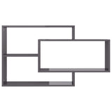 Wall Shelves High Gloss Grey 104x20x58.5 cm Engineered Wood - Top-Down View