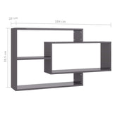 Wall Shelves High Gloss Grey 104x20x58.5 cm Engineered Wood - Rear View