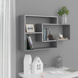 Wall Shelves High Gloss Grey 104x20x58.5 cm Engineered Wood