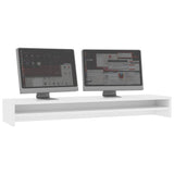 Monitor Stand White 100x24x13 cm Engineered Wood - Side View