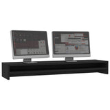 Monitor Stand Black 100x24x13 cm Engineered Wood - Side View