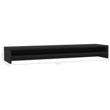 Monitor Stand Black 100x24x13 cm Engineered Wood - Rear View
