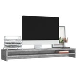 Monitor Stand Concrete Grey 100x24x13 cm Engineered Wood - Side View