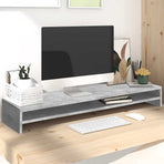 Monitor Stand Concrete Grey 100x24x13 cm Engineered Wood