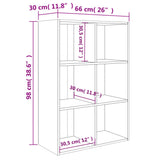 Book Cabinet/Sideboard White 66x30x98 cm Engineered Wood