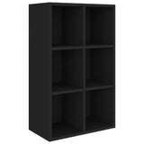 Book Cabinet/Sideboard Black 66x30x98 cm Engineered Wood - Front View