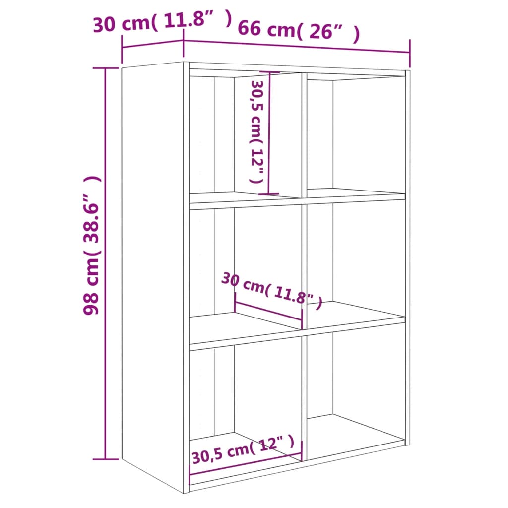 Book Cabinet/Sideboard Black 66x30x98 cm Engineered Wood