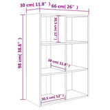 Book Cabinet/Sideboard Grey 66x30x98 cm Engineered Wood - Extra Image