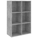 Book Cabinet/Sideboard Concrete Grey 66x30x98 cm Engineered Wood - Front View