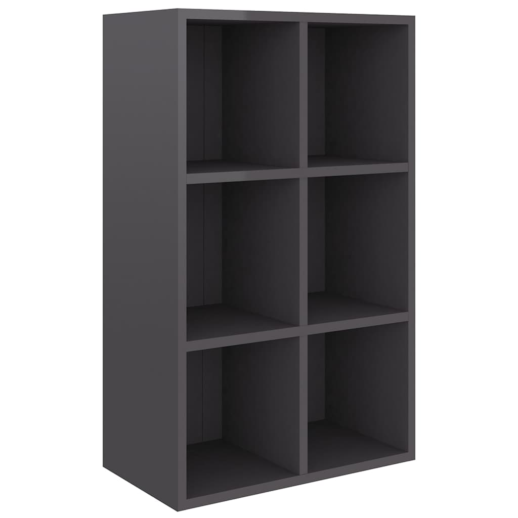 Book Cabinet/Sideboard High Gloss Grey 66x30x98 cm Engineered Wood
