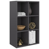 Book Cabinet/Sideboard High Gloss Grey 66x30x98 cm Engineered Wood - Side View