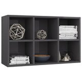 Book Cabinet/Sideboard High Gloss Grey 66x30x98 cm Engineered Wood
