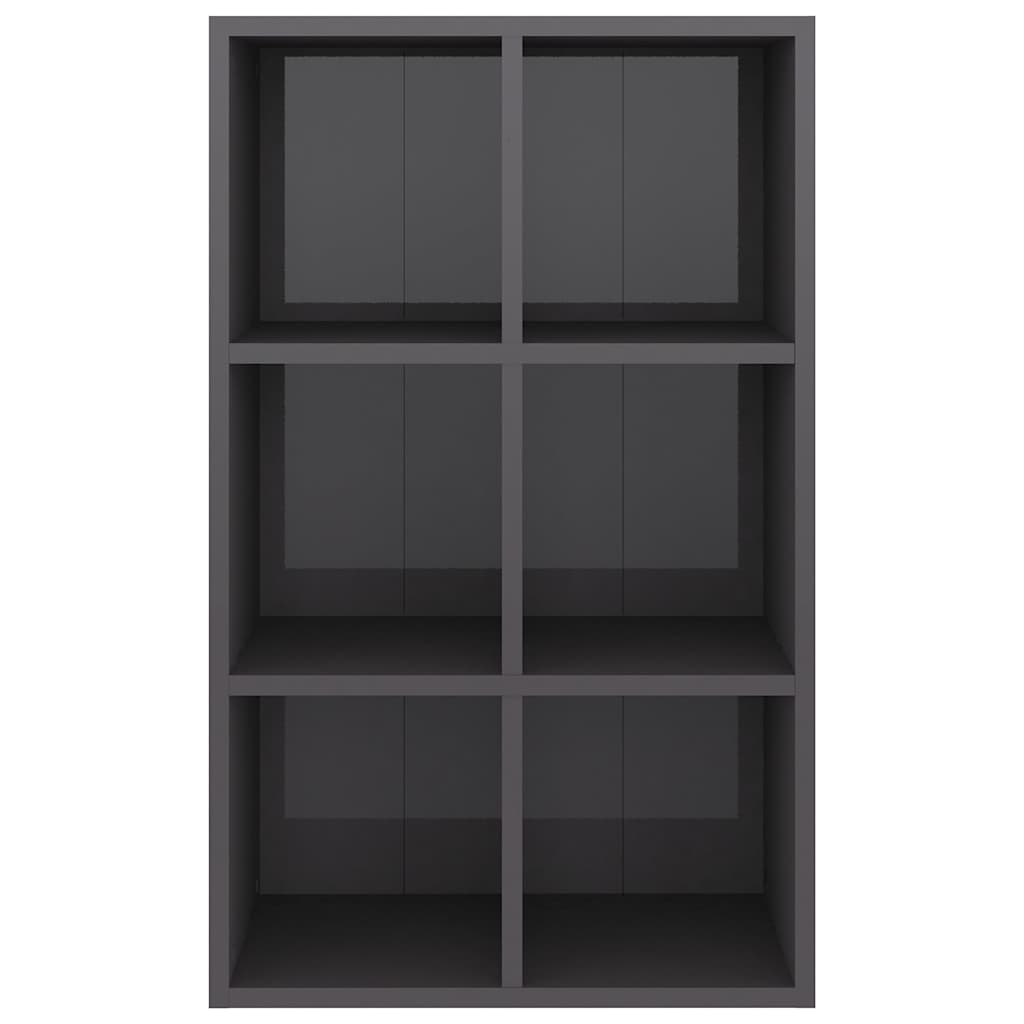 Book Cabinet/Sideboard High Gloss Grey 66x30x98 cm Engineered Wood