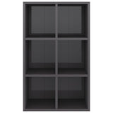 Book Cabinet/Sideboard High Gloss Grey 66x30x98 cm Engineered Wood - Rear View