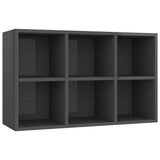 Book Cabinet/Sideboard High Gloss Grey 66x30x98 cm Engineered Wood