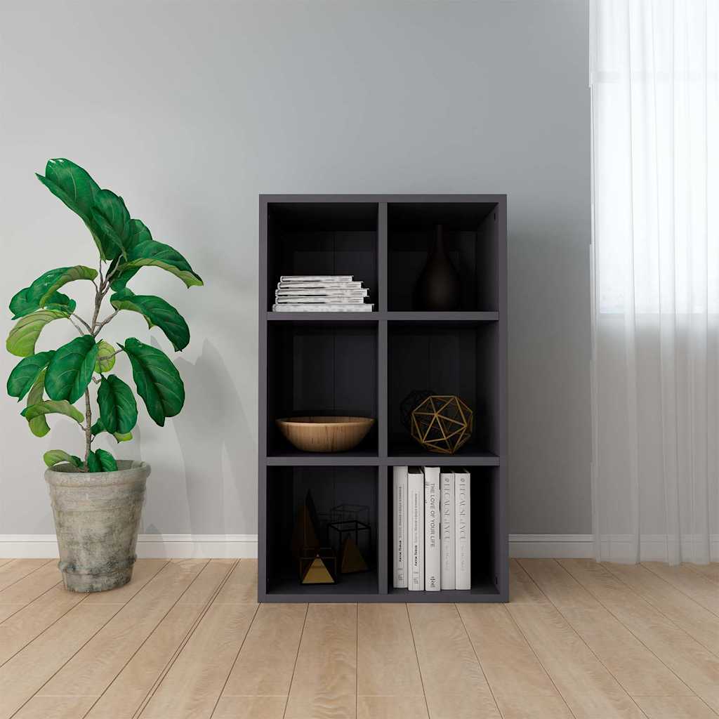 Book Cabinet/Sideboard High Gloss Grey 66x30x98 cm Engineered Wood